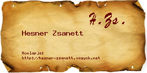 Hesner Zsanett névjegykártya